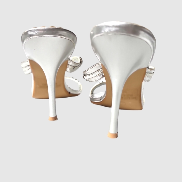 Sexy Strappy Silver Rinestone High heel Sandels sz 8.5 - Picture 2 of 9